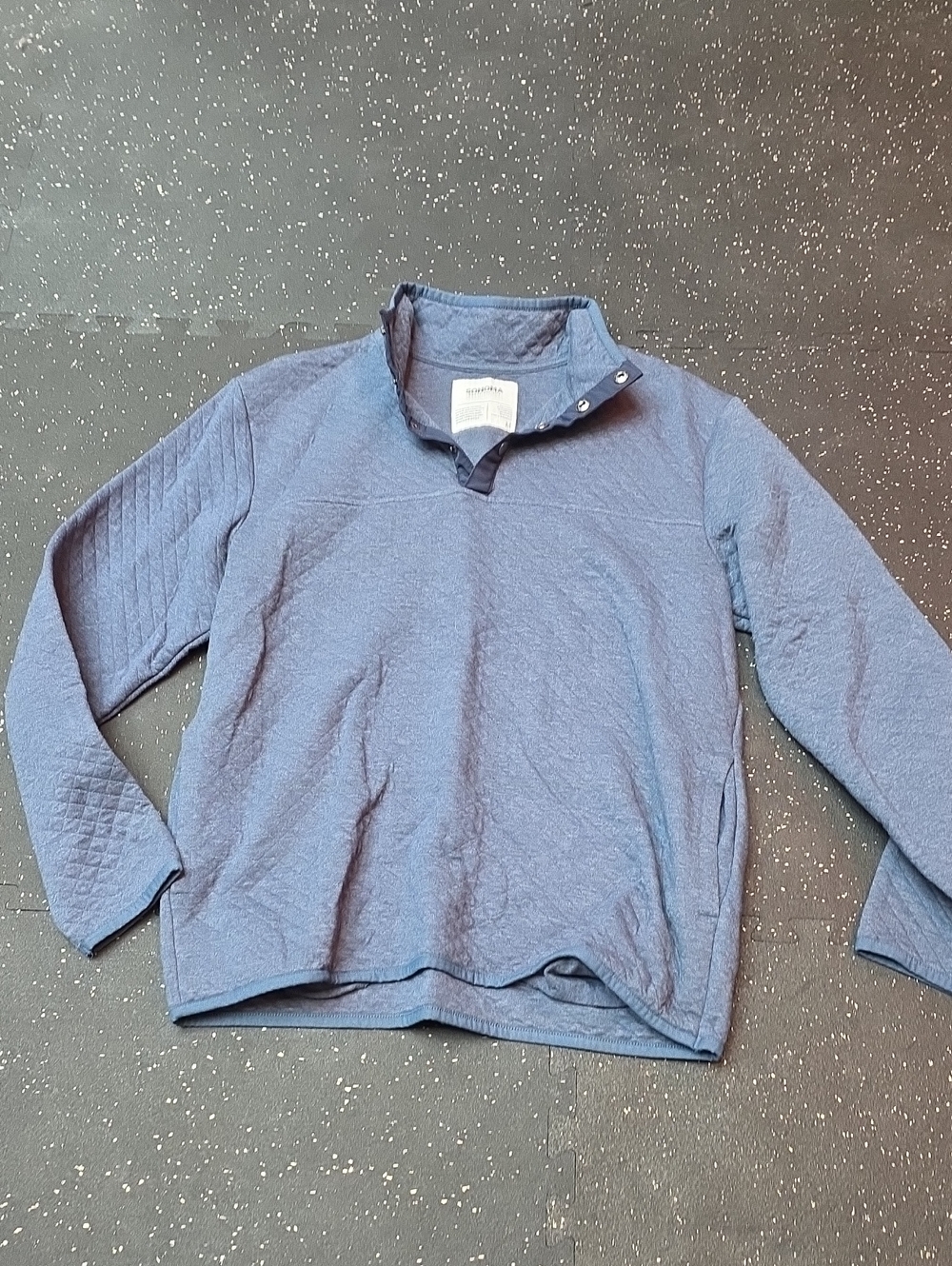 Sonoma Men's Quilted Zip-Up Sweater in Dusty Blue